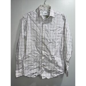 Goodfellow men's button down dress shirt, medium 15– 15 1/2, gray plaid‎ NWT